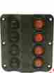 12321 Seachoice Boat Led Switch Panel Circuit Breaker Rocker 4 Gang