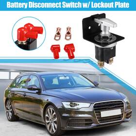 X Autohaux 745060491572 1 Set 500a 12v Battery Disconnect Switch With Locking Plate For Car Auto Boat