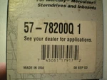 Quicksilver Mercury #57-78200Q1 V-belt, Free Freight. Fixed Price $19.95.