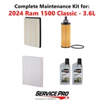 2024 Ram 1500 Classic 3.6L Complete Oil, Air & Cabin Filter Kit (5W-20). Fixed Price $109.95.