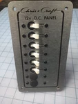 Chris Craft 12V D.c. Breaker Panel 8" X 4 1/2". Fixed Price $75.00.