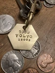 1969 Volvo 1800 Brass Key Fob. Fixed Price $16.50.
