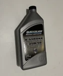 Quicksilver Synthetic Blend Marine Engine Oil 4-STROKE 25W-50, Quart. Fixed Price $7.99.