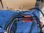 **used** Oem Volvo Penta Power Steering Oil Cooler, Bracket & Hoses. Fixed Price $275.00.
