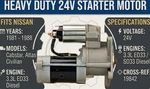 24V Starter For Nissan Cabstar Atlas Civilian 3.3L ED33 Diesel Truck 19842 SD33. Fixed Price $96.99.