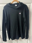 Champion Thermal Hoodie Mens Black Xl Long Sleeved Logo Kangeroo Pocket. Fixed Price $12.90.