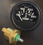 Faria Beede Black Water Temp Gauge And 1/2"NPTF Sender (100-250 Deg.f). Fixed Price $57.49.
