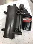 Used Oem Mercury 6 Cyl Verado Oil Cooler Module Part # 8M0092405. Fixed Price $400.00.