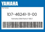 Yamaha Genuine V-belt 1D7-46241-11-00. Fixed Price $473.88.