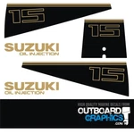 Suzuki DT15 15HP Outboard Engine Decals/sticker Kit. Fixed Price $44.95.