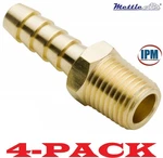 4-PACK! 3/8" Id Barb X 1/4" Npt Male Brass Straight Fitting 125-6B Mettleair New. Fixed Price $21.42.