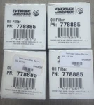 Evinrude Johnson Boat Oil Filter 778885. Fixed Price $12.99.